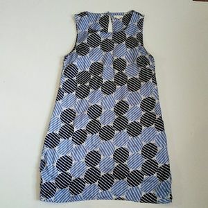 Anthro Navy and powder blue polka dot shift dress